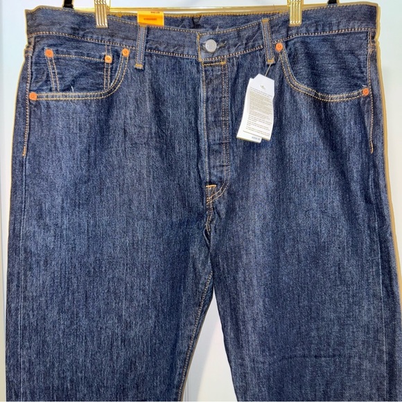 Levi's 501 Blue Straight Jeans Classic Fit - Picture 2 of 8